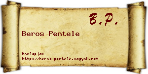 Beros Pentele névjegykártya